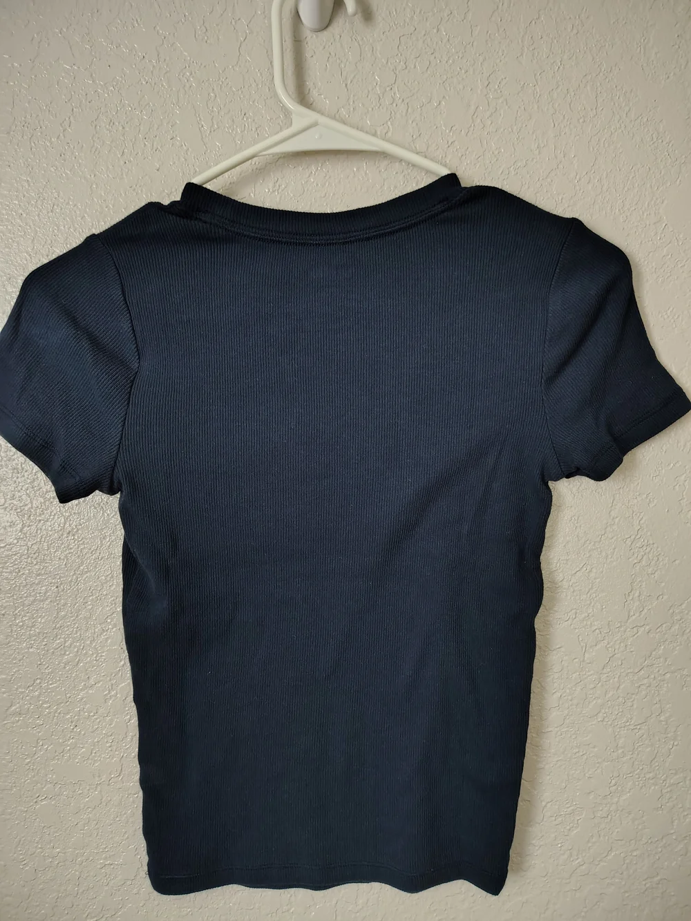 Hollister Navy Short-Sleeve Tee with Embroidered Teddy Bear